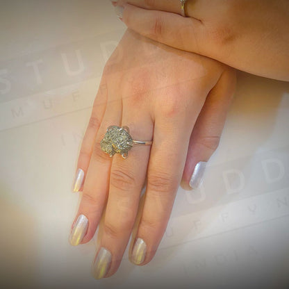 Pyrite Geode Spider Ring