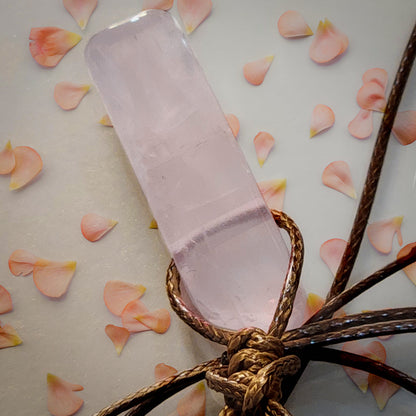 ⁠Rose Quartz Pencil Pendant