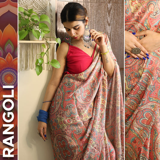 ❅ Rangoli - Satin Georgette Saree ❅